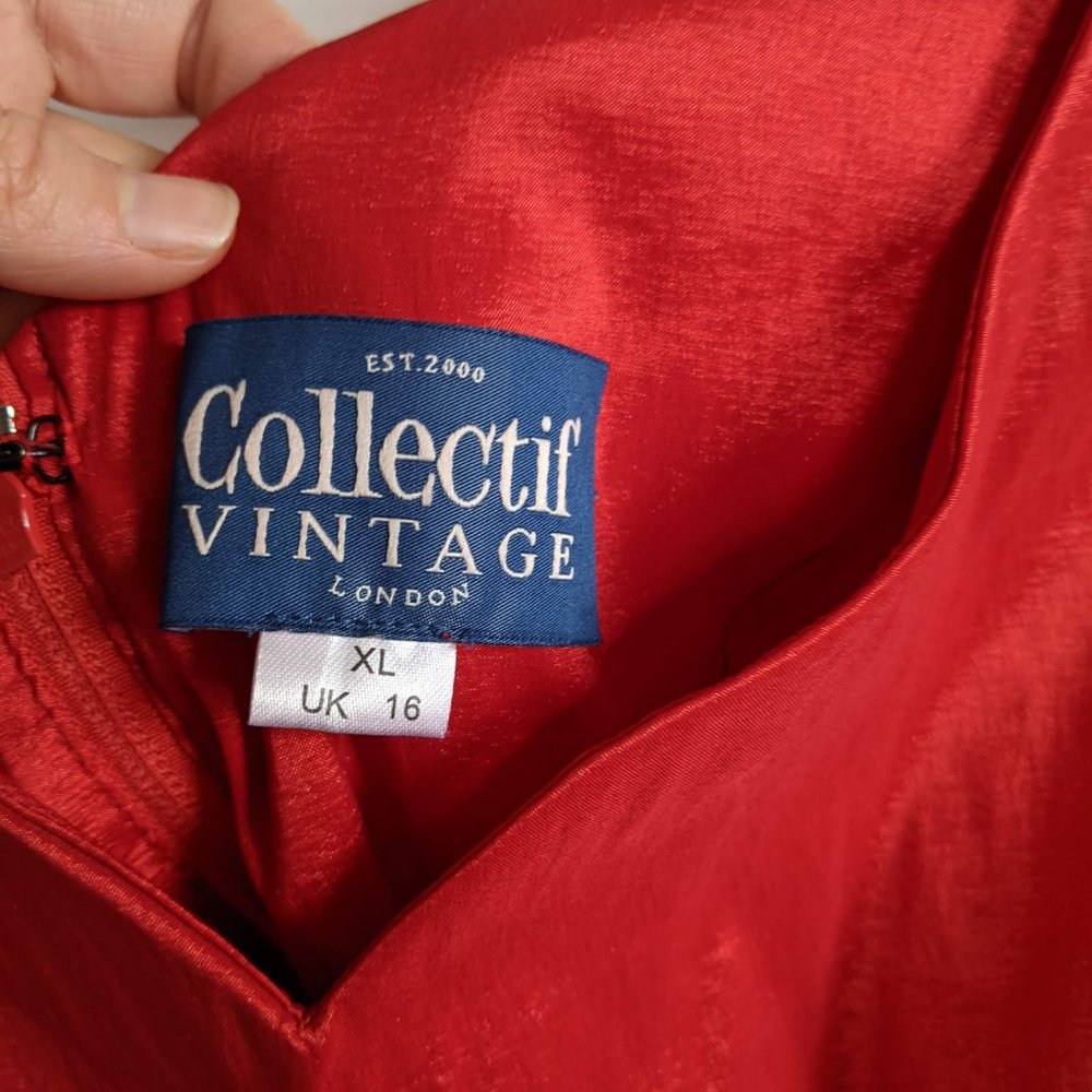 Collectif Miss Scarlet red maxi dress XL/16 - Picture 3 of 5